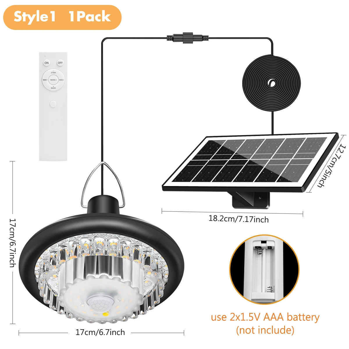 Waterproof Crystal Solar Pendent Light LED Solar Light Outdoor with Adjustable Color Changing Solar Garden Lamp for Gazebo Barn