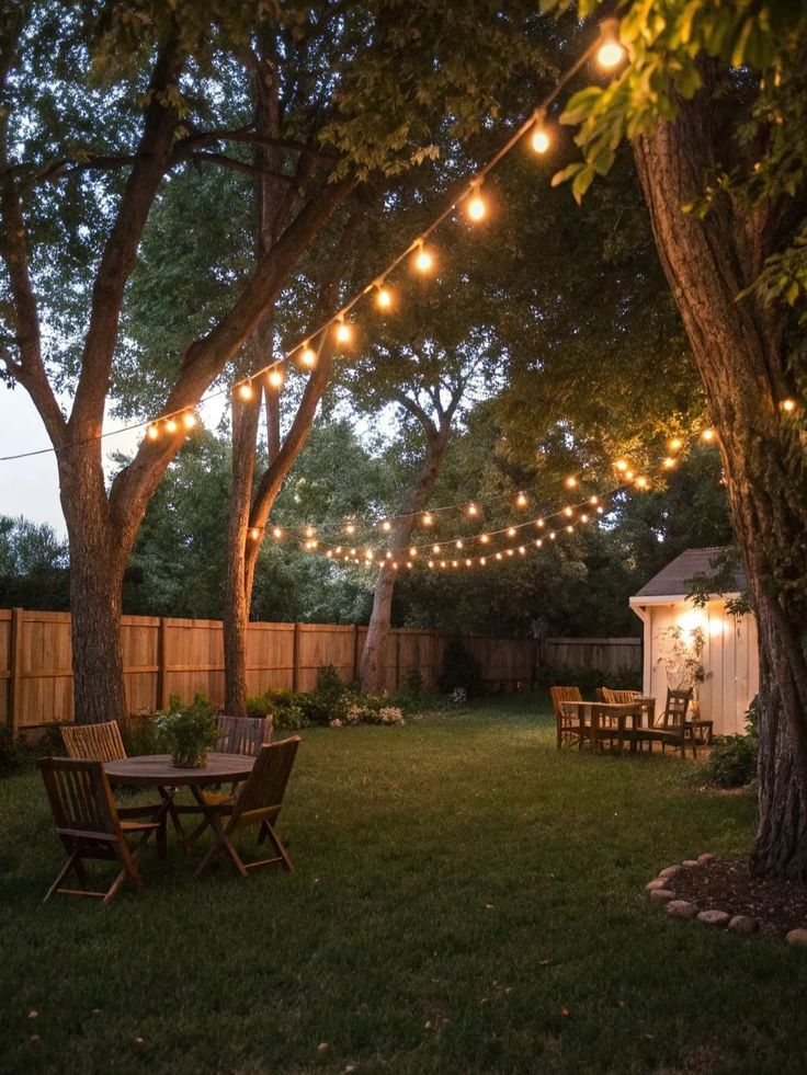 Warm solar lights along a garden pathway at night