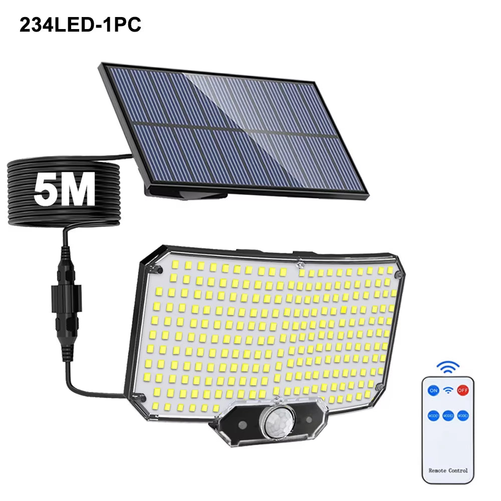 Solar Lights Outdoor Garden Lights 234/328LED Solar Motion Sensor Lights Security Lights with Remote Control Yard Patio Pathway