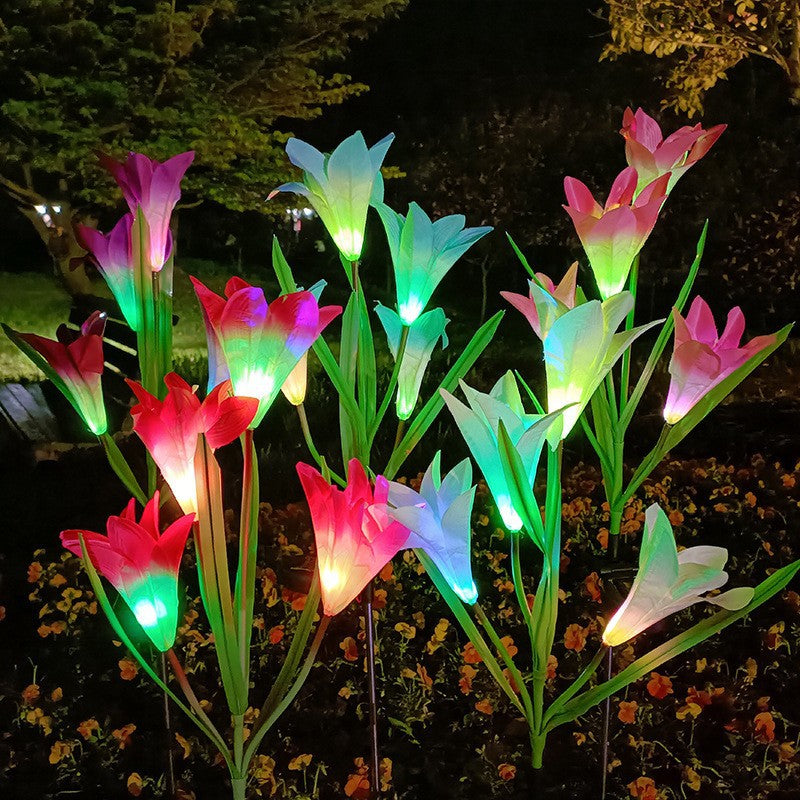 Solar Floral Garden Stake Lights for Pathways & Garden Beds
