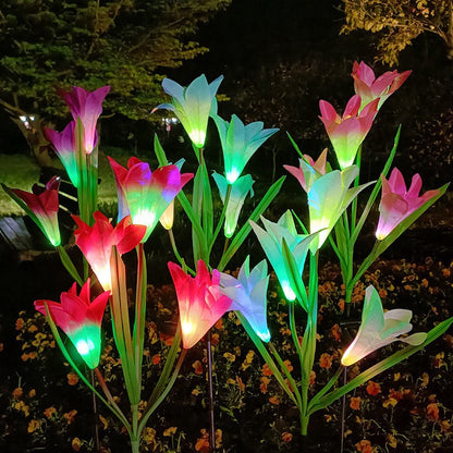 Solar Floral Garden Stake Lights for Pathways & Garden Beds