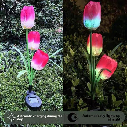 Solar Floral Garden Stake Lights for Pathways & Garden Beds