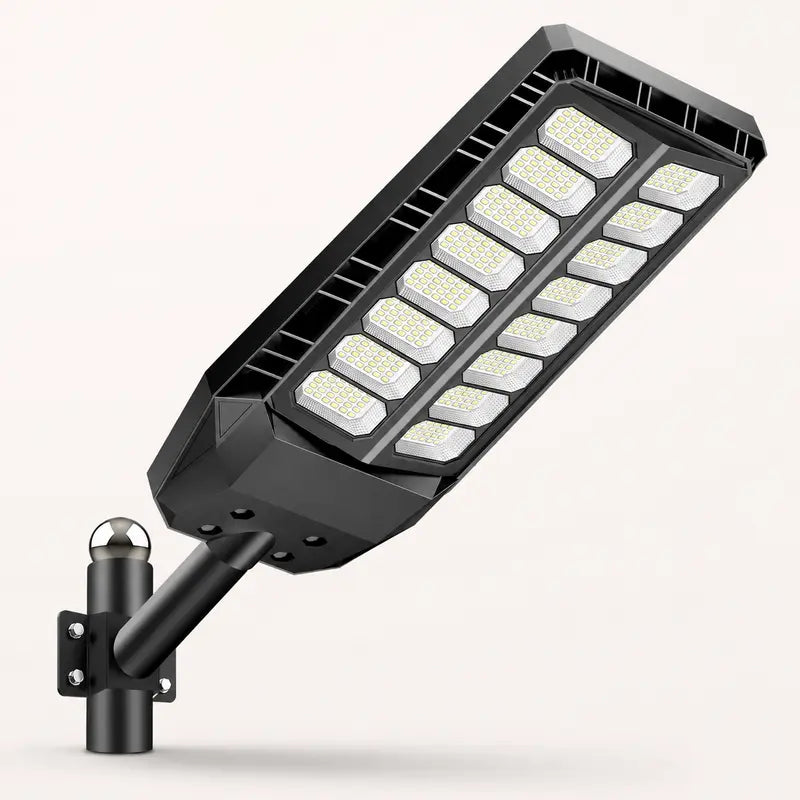 Black LED street light on a white background