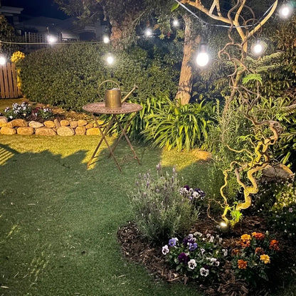 Solar G40 Globe String Lights for Patios & Backyard Bistros – 33/49/59 ft