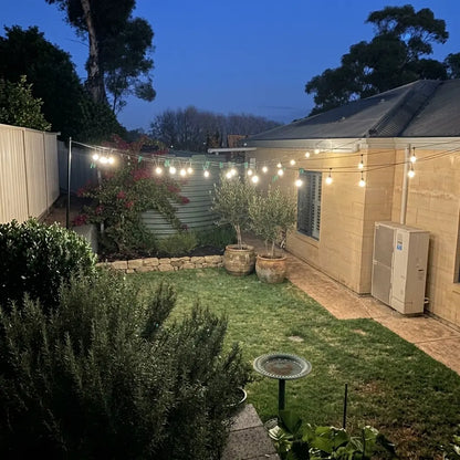 Solar G40 Globe String Lights for Patios & Backyard Bistros – 33/49/59 ft
