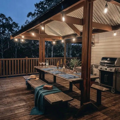 Solar G40 Globe String Lights for Patios & Backyard Bistros – 33/49/59 ft