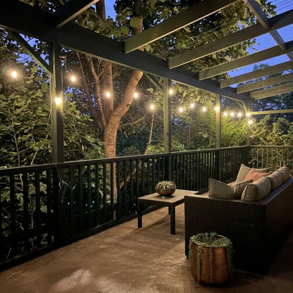 Solar G40 Globe String Lights for Patios & Backyard Bistros – 33/49/59 ft