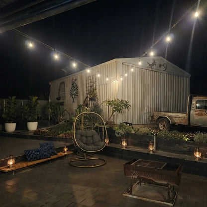 Solar G40 Globe String Lights for Patios & Backyard Bistros – 33/49/59 ft