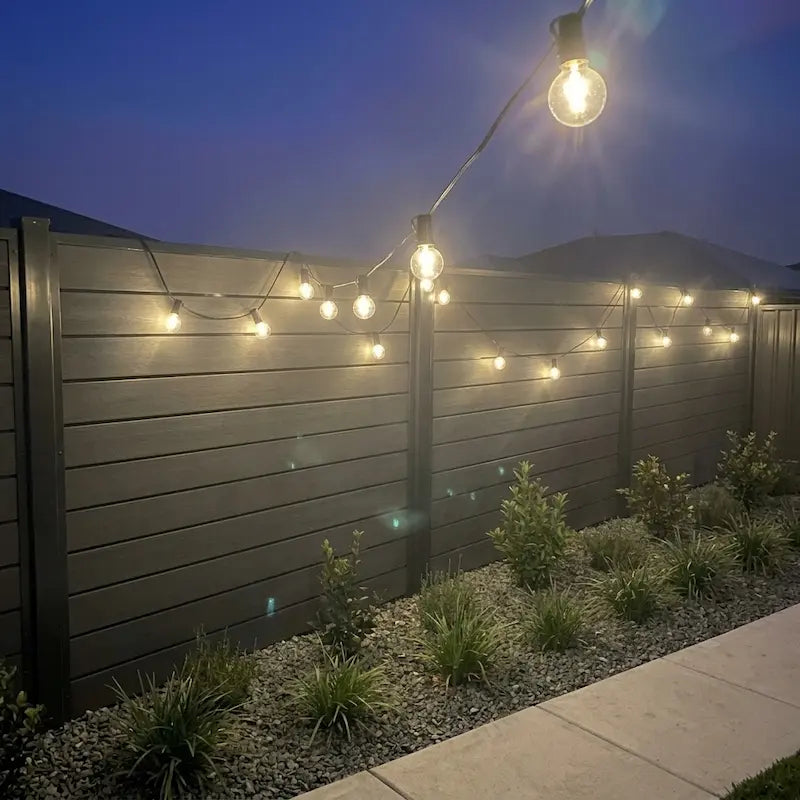 Solar G40 Globe String Lights for Patios & Backyard Bistros – 33/49/59 ft
