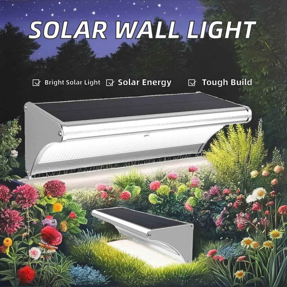 24 LED Outdoor Solar Garden Light Wall Mounted IP65 Aluminium Alloy Body Warm White Light Solar Wall Light