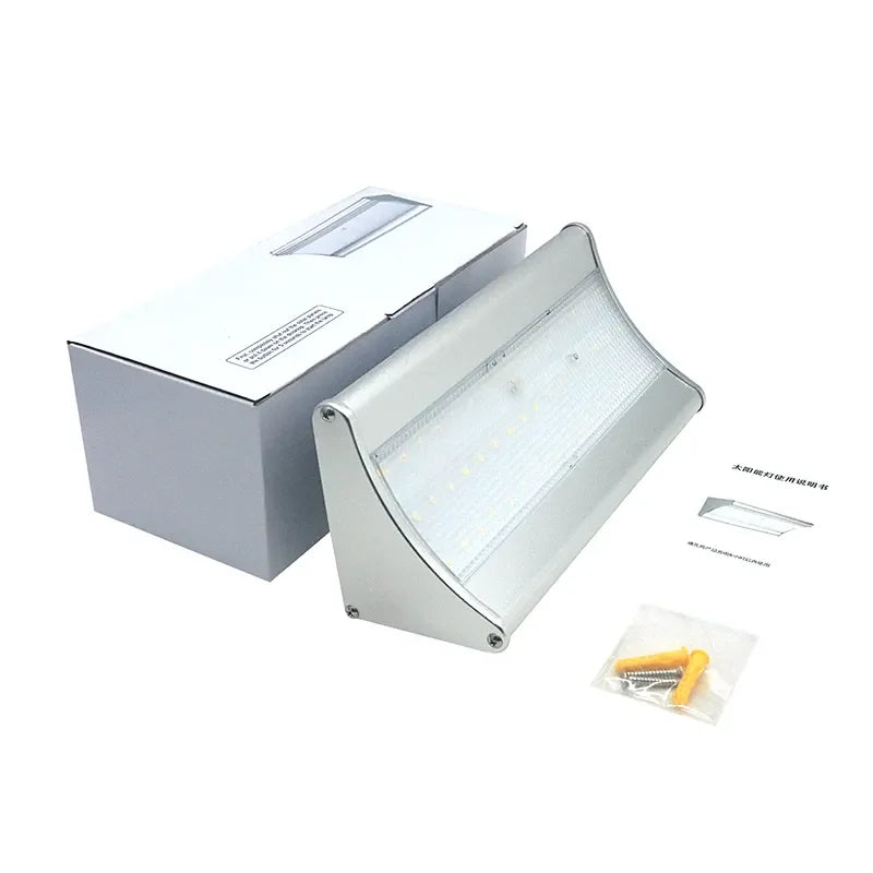 24 LED Outdoor Solar Garden Light Wall Mounted IP65 Aluminium Alloy Body Warm White Light Solar Wall Light