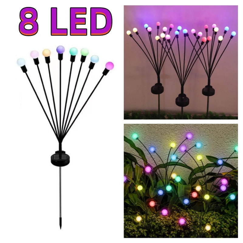 Swaying Solar Firefly Garden Lights for Patios & Garden Beds – 6/8/10 LED