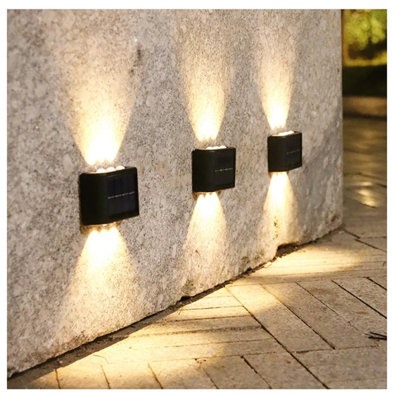 Solar Wall Lights with Dusk-to-Dawn Sensor for Porch & Fence – 6/8/12 LED