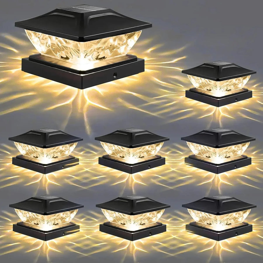 Solar Pillar Lights for Gate Posts & Fence Columns – 2/4/10 Pack