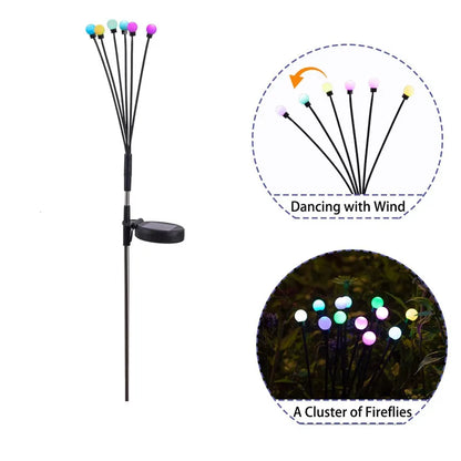 Swaying Solar Firefly Garden Lights for Patios & Garden Beds – 6/8/10 LED