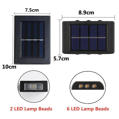 Solar Wall Lights with Dusk-to-Dawn Sensor for Porch & Fence – 6/8/12 LED