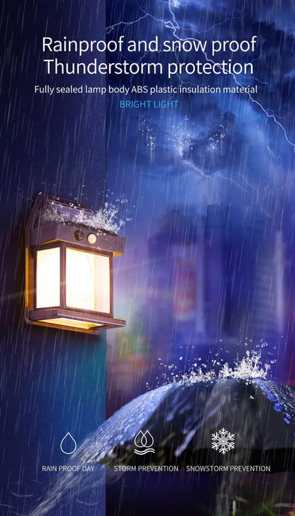 Solar Motion Sensor Wall Lantern for Fences & Porches