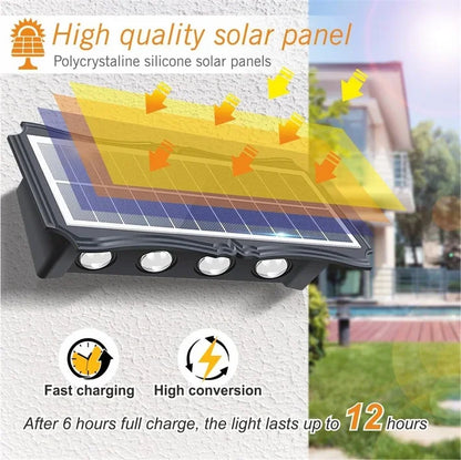 Up & Down Solar Wall Lights for Fences & Patio Walls – Warm White/RGB