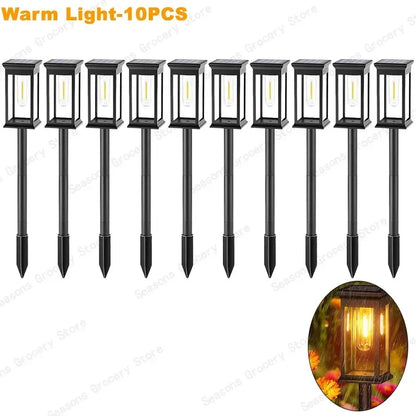 Vintage Solar Pathway Lights for Garden Walkways & Lawn Edges – 4/6/8 Pack