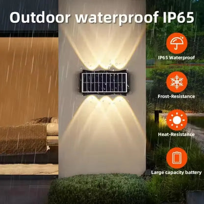 Up & Down Solar Wall Lights for Fences & Patio Walls – Warm White/RGB