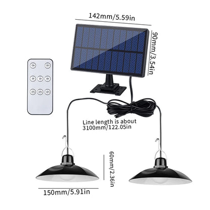 Solar Pendant Light with Remote Control for Sheds & Patios – Single/Double Head