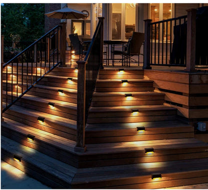 Solar Step & Deck Lights for Outdoor Stairs – 4/8/12 Pack