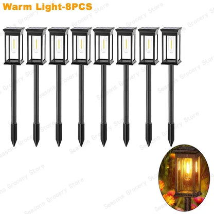 Vintage Solar Pathway Lights for Garden Walkways & Lawn Edges – 4/6/8 Pack