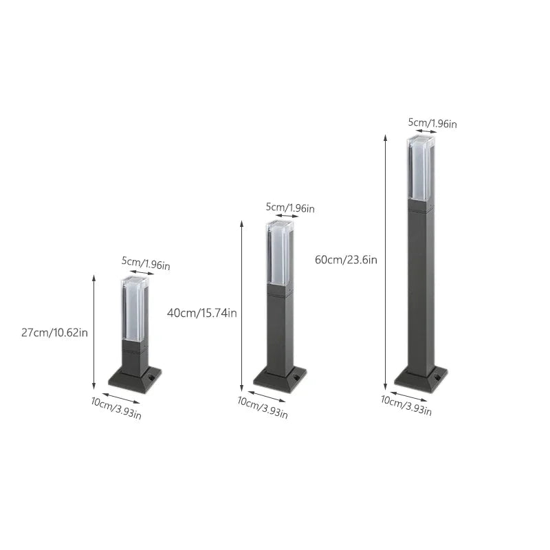Outdoor Aluminum Pathway Lights for Gardens & Lawns – 27/40/60 cm