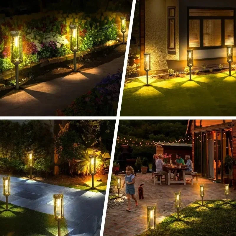 Vintage Solar Pathway Lights for Garden Walkways & Lawn Edges – 4/6/8 Pack