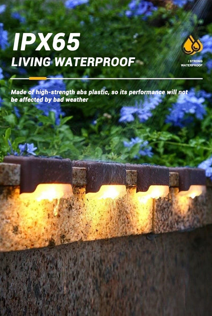 Solar Step & Deck Lights for Outdoor Stairs – 4/8/12 Pack