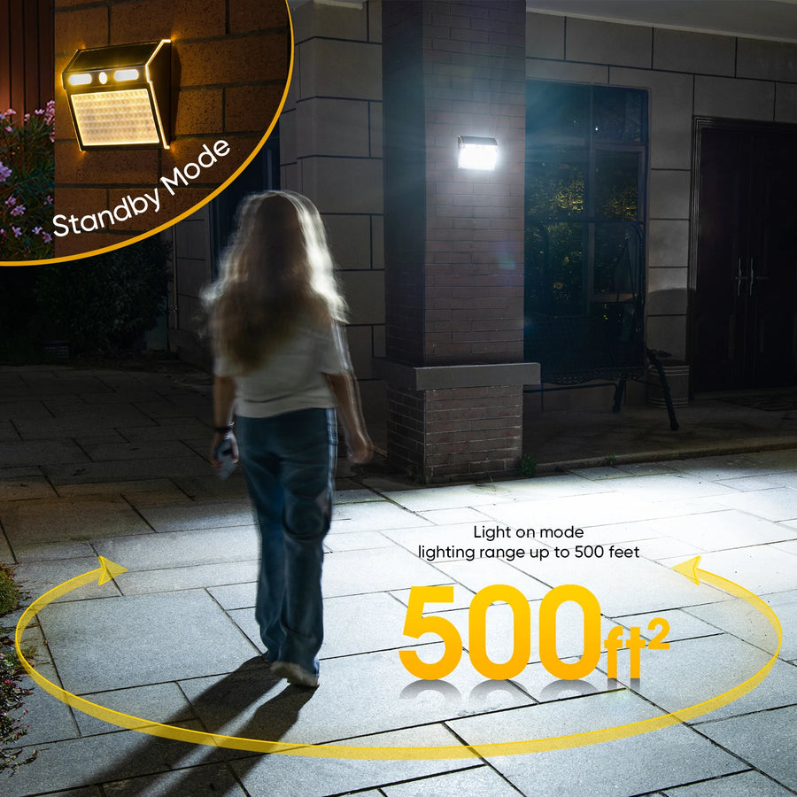 Solar Sensor Wall Light for Doors & Garden Railings – 112 LED