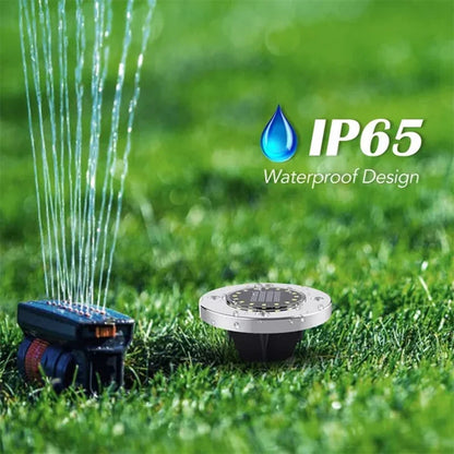 Solar In-Ground Disk Lights for Gardens & Lawn Edges – 20 LED, 1/4/8 Pack