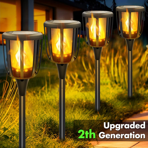 Solar Flame Torch Lights for Garden Paths & Lawn Edges – 1/2 Pack