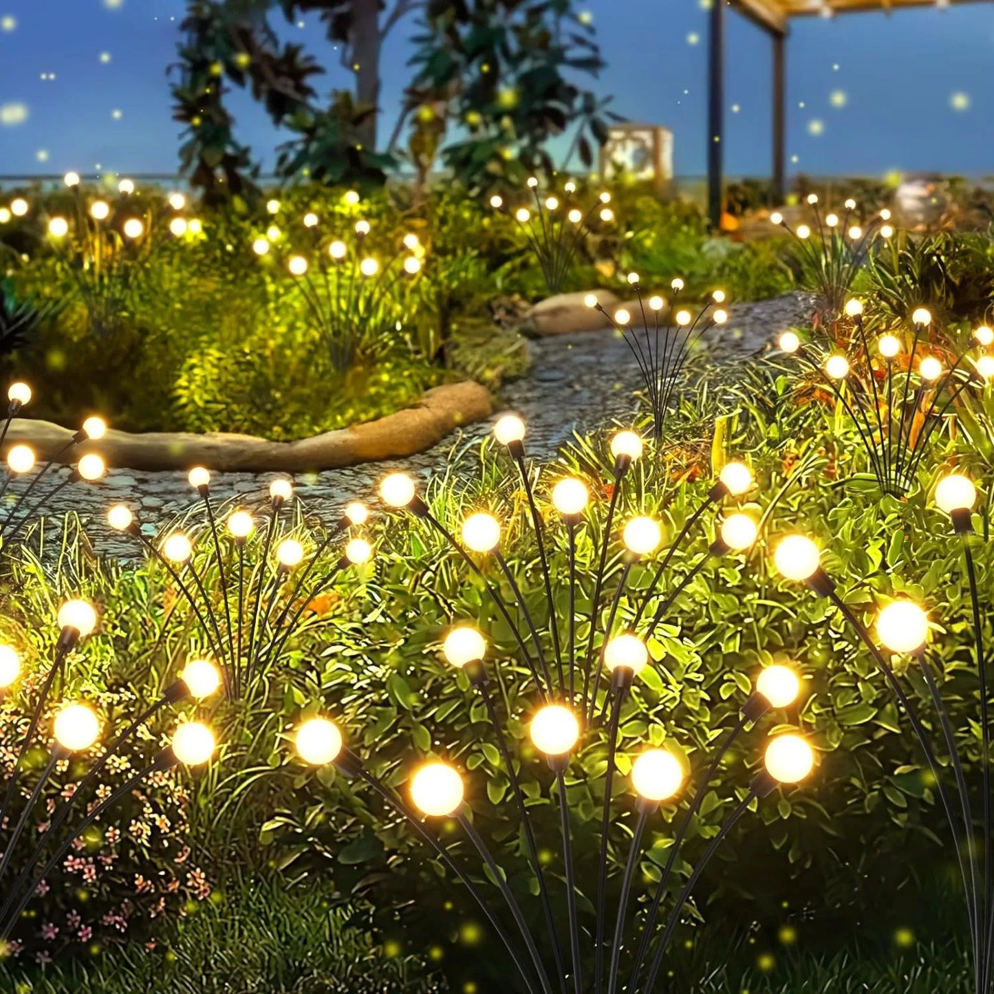 Swaying Solar Firefly Garden Lights for Patios & Garden Beds – 6/8/10 LED