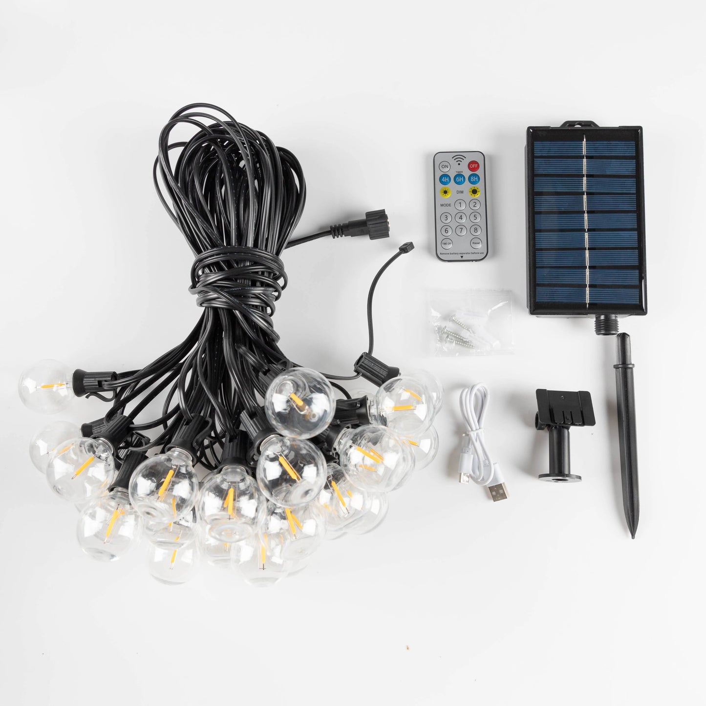 Solar G40 Globe String Lights for Patios & Backyard Bistros – 33/49/59 ft