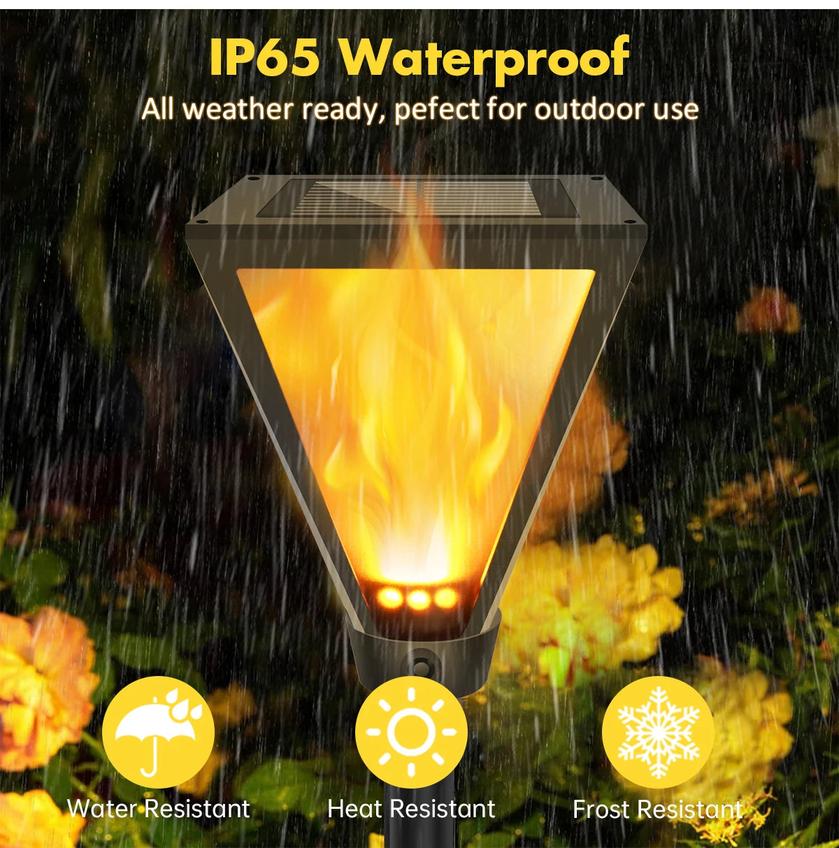 Solar Flame Torch Lights for Garden Paths & Lawn Edges – 1/2 Pack