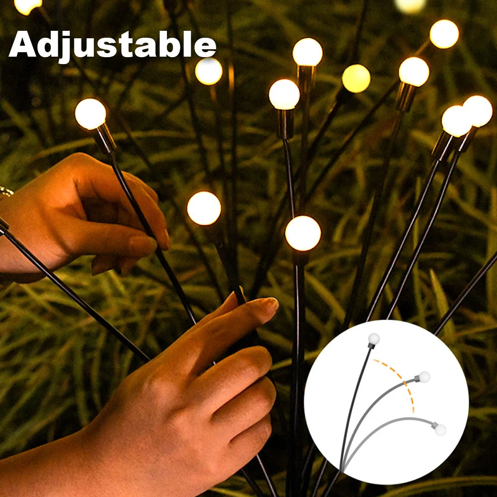 Swaying Solar Firefly Garden Lights for Patios & Garden Beds – 6/8/10 LED