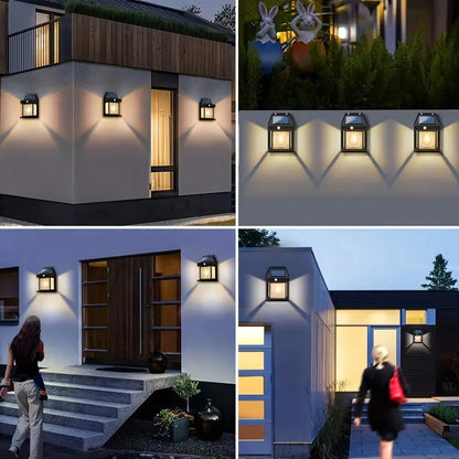 Solar Motion Sensor Wall Lantern for Fences & Porches