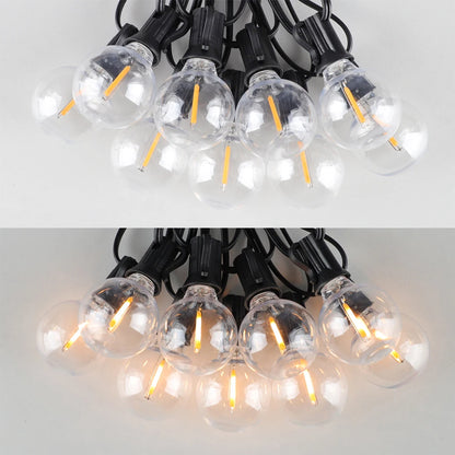 Solar G40 Globe String Lights for Patios & Backyard Bistros – 33/49/59 ft