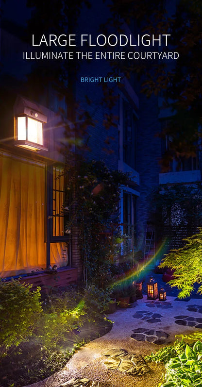 Solar Motion Sensor Wall Lantern for Fences & Porches