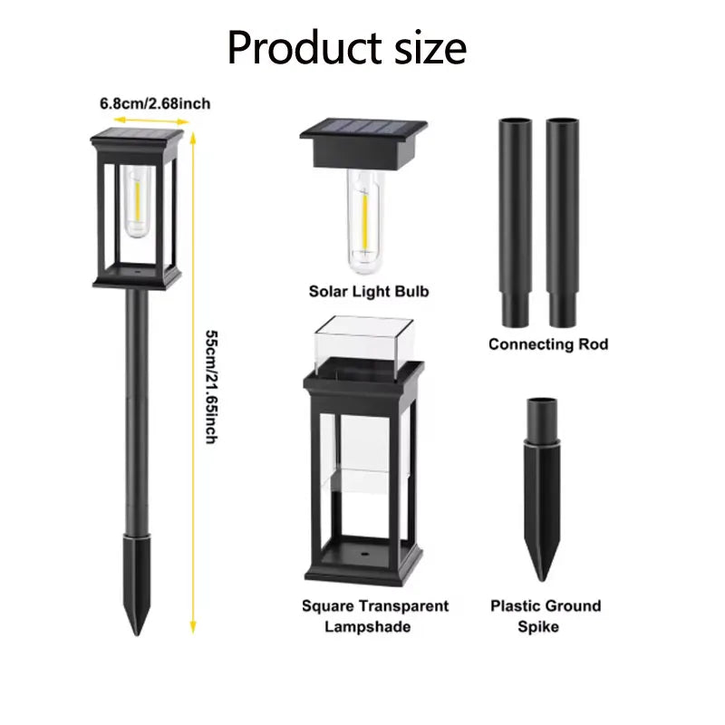 Retro Solar Pathway Lights for Garden Walkways & Backyard Paths