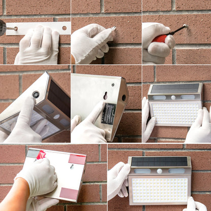 Solar Sensor Wall Light for Doors & Garden Railings – 112 LED