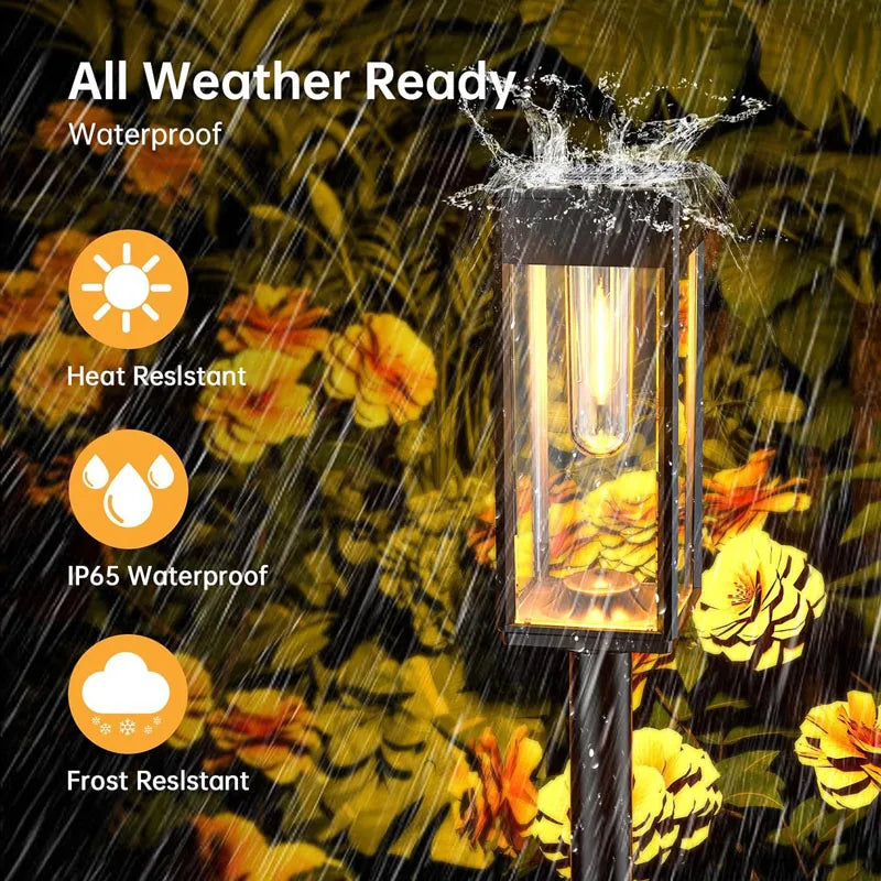 Retro Solar Pathway Lights for Garden Walkways & Backyard Paths