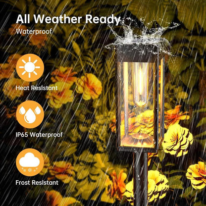 Retro Solar Pathway Lights for Garden Walkways & Backyard Paths