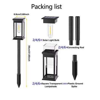 Retro Solar Pathway Lights for Garden Walkways & Backyard Paths
