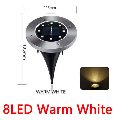 Solar In-Ground Disk Lights for Gardens & Lawn Edges – 20 LED, 1/4/8 Pack