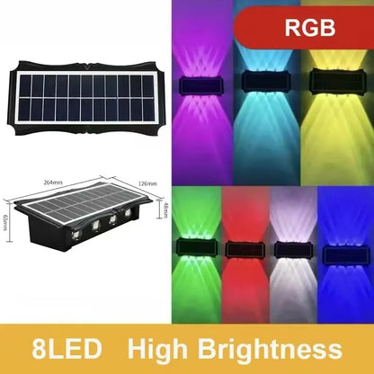 Up & Down Solar Wall Lights for Fences & Patio Walls – Warm White/RGB