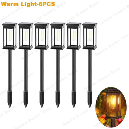 Vintage Solar Pathway Lights for Garden Walkways & Lawn Edges – 4/6/8 Pack