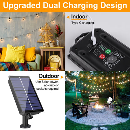 Solar G40 Globe String Lights for Patios & Backyard Bistros – 33/49/59 ft