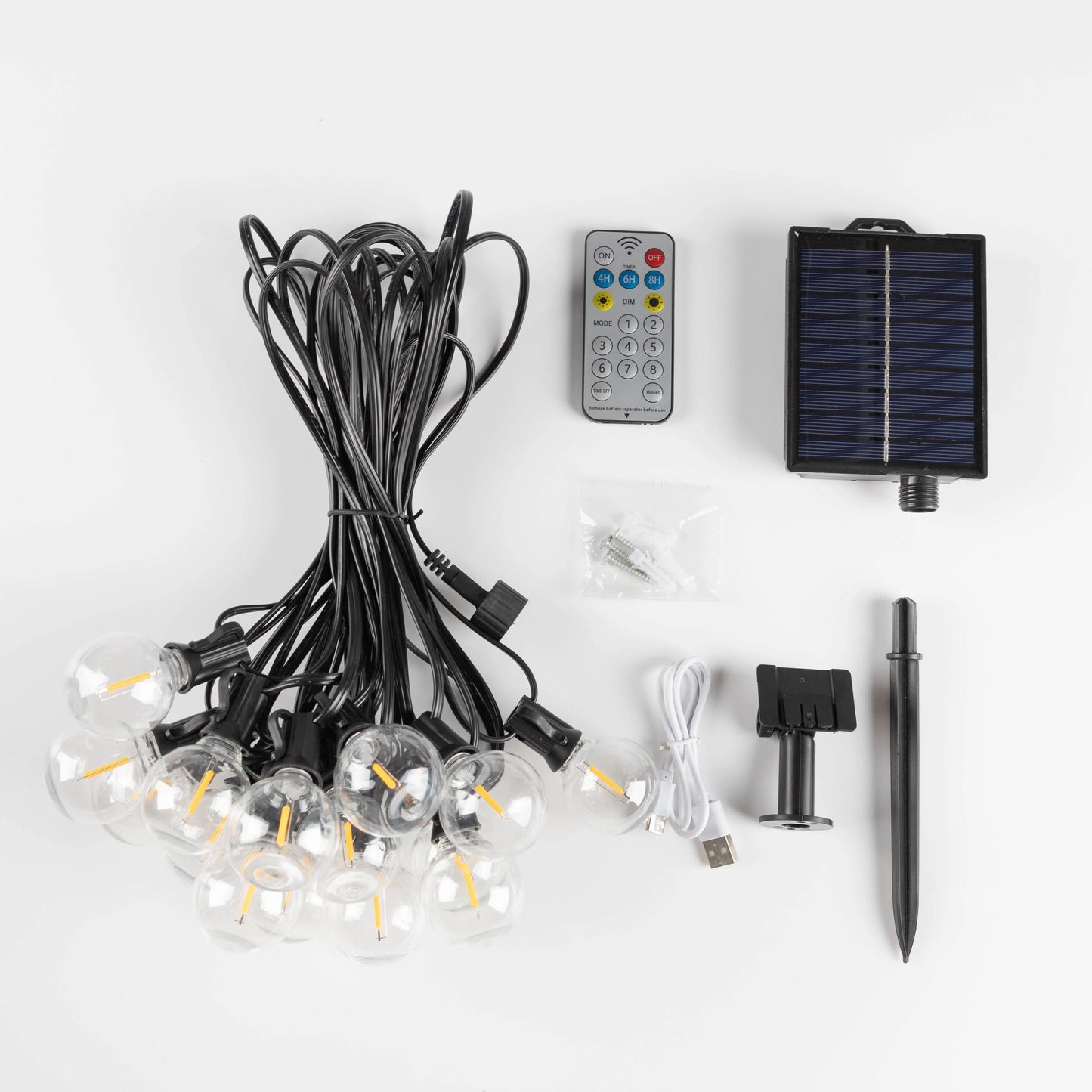 Solar G40 Globe String Lights for Patios & Backyard Bistros – 33/49/59 ft